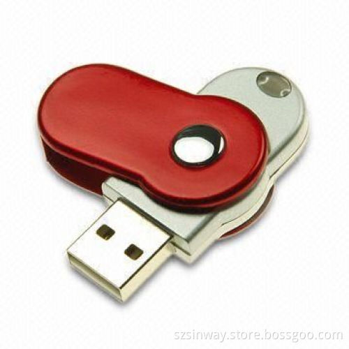 Plastic Swivel USB Flash Drive with 1 to 32GB Memory Range, Free Logo and 1.1/2.0 Interface